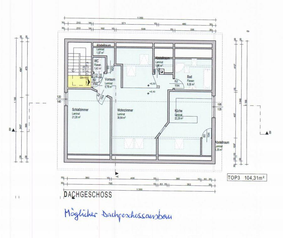 möglicher Dachgeschossausbau